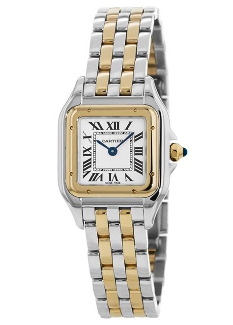 cartier silver and gold watch|cartier panthere watch price new.